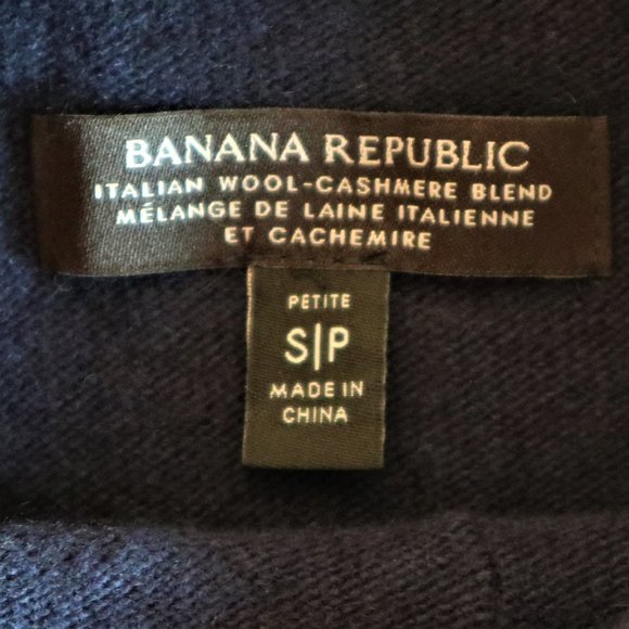 Banana Republic Navy Italian Wool-Cashmere Turtleneck Sweater - Picture 5 of 7